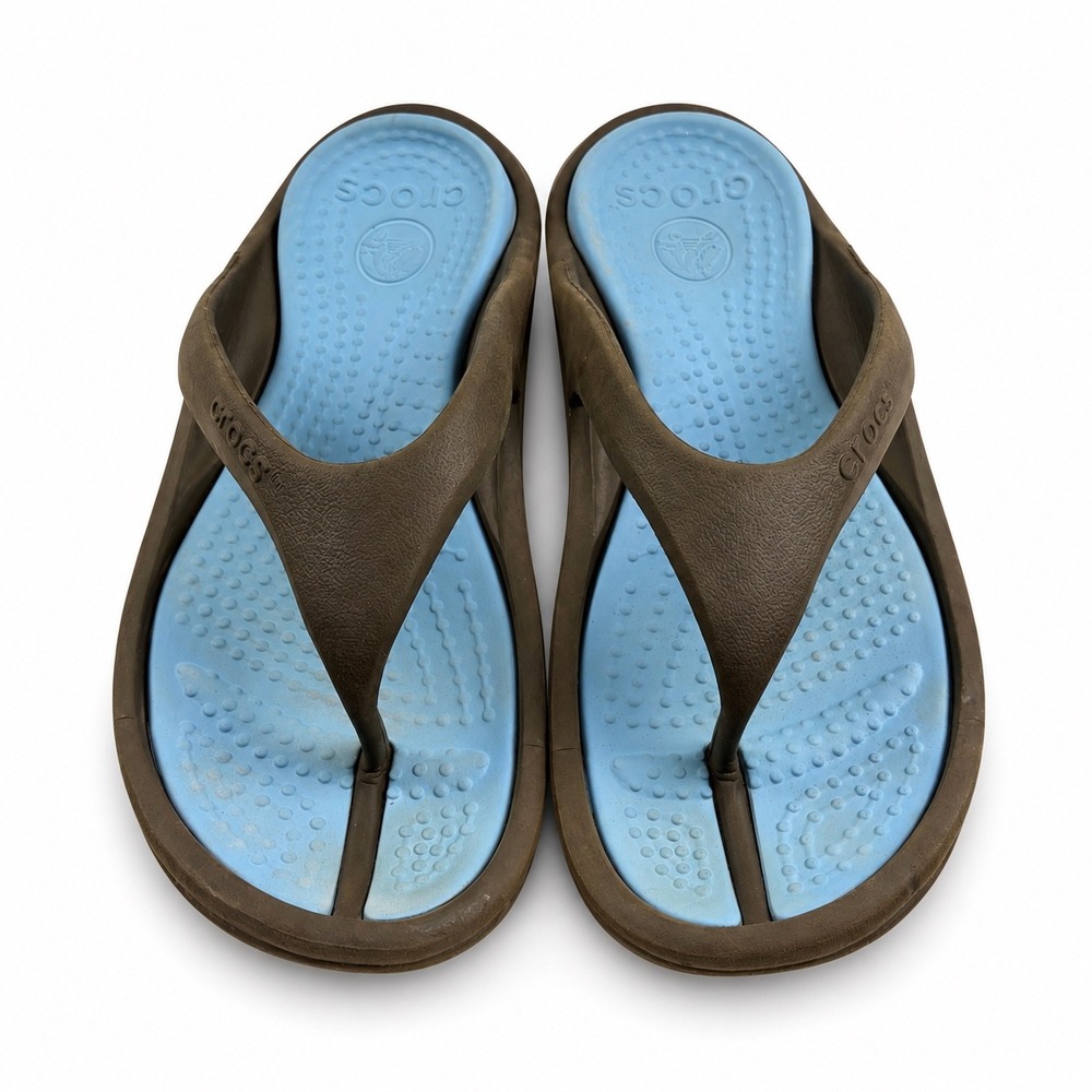 Crocs Athens Blue Flip Flops Sandals Women's Size 11 Men's Size 9